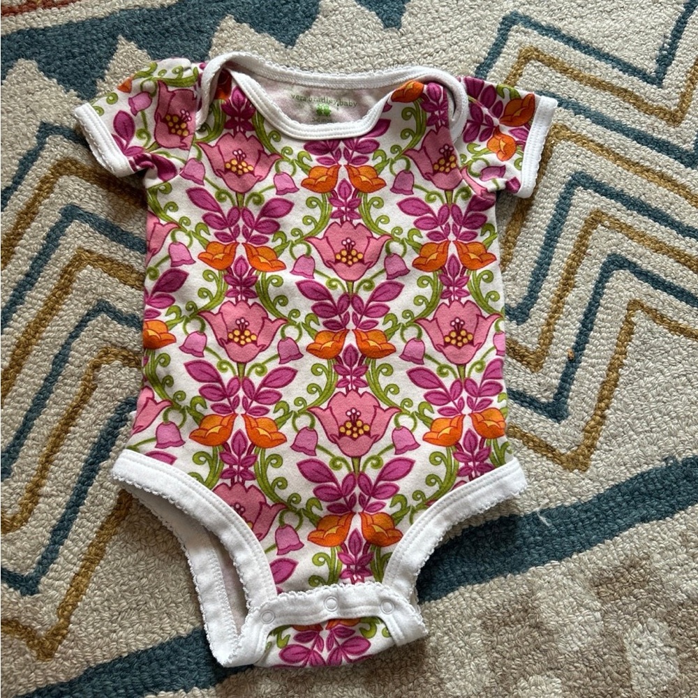 Vera Bradley, baby Onesie  3-6 months floral pink orange